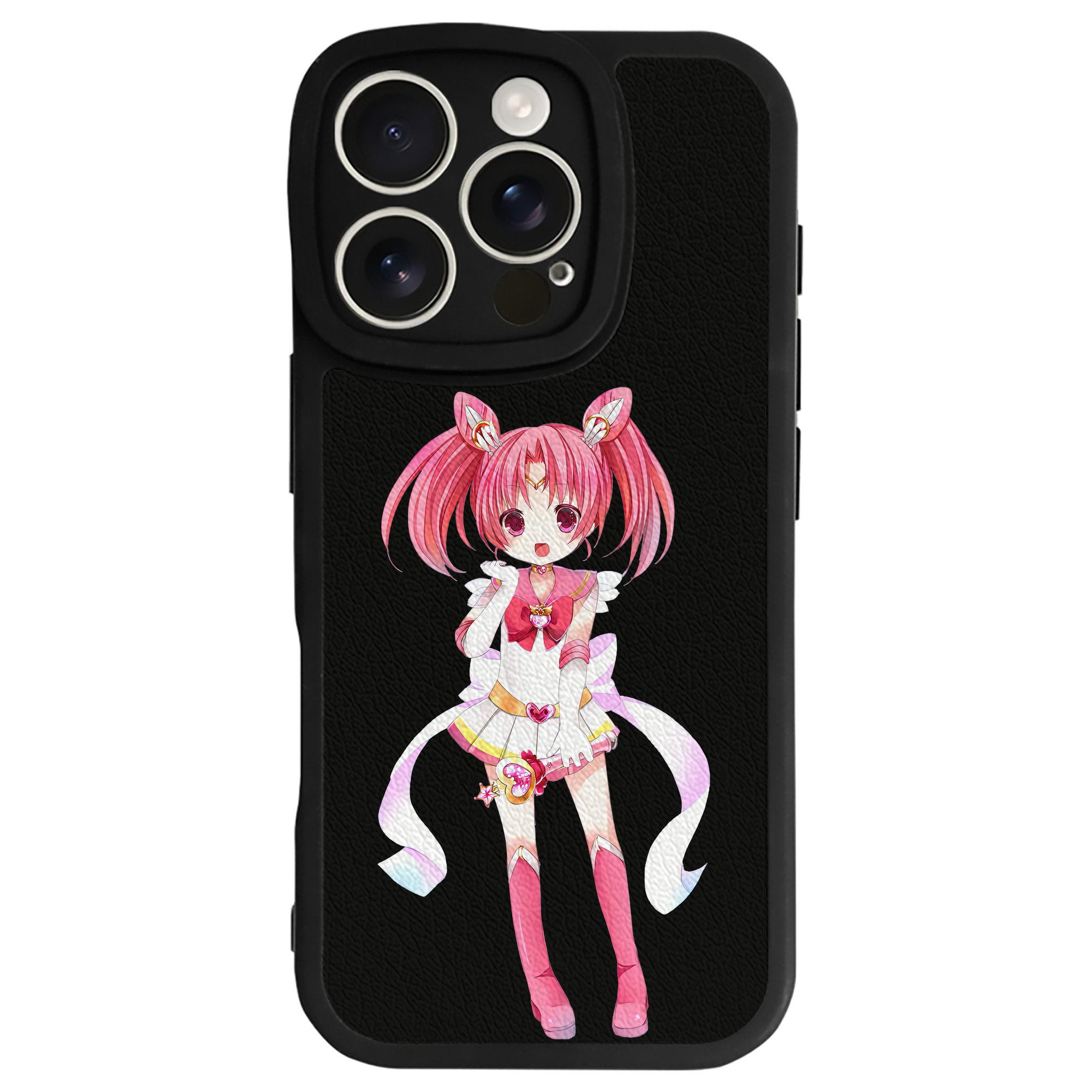 （画像用） 美少女戦士セーラームーン ちびうさ Sailor Moon Chibiusa Tsukino Usagi Small Lady Serenity 【iPhone 16シリーズ対応】シリコンスマホケース（レザー調） 材質：シリコン